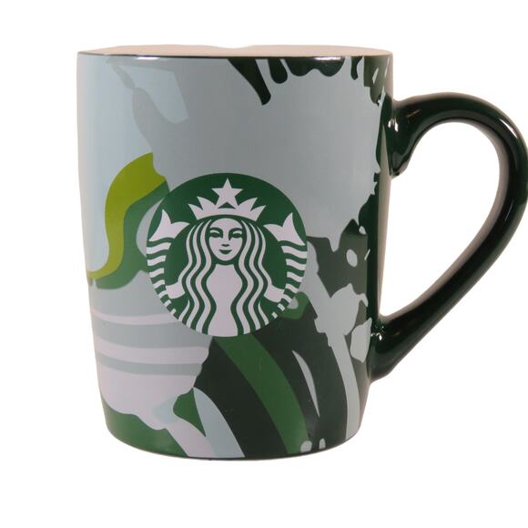 Starbucks Coffee Mug 10oz Abstract Art Ceramic Mug 2021 Green Blue - Picture 7 of 12